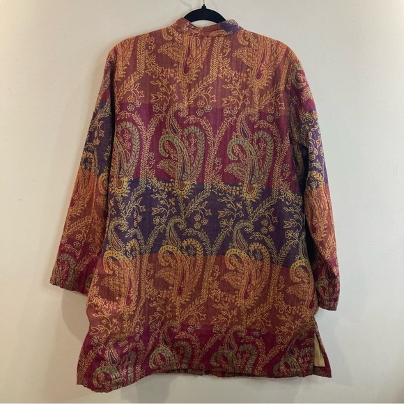 COLDWATER CREEK Sz PXL Made in India Lined Paisley Colourful  Buttoned Blazer - Picture 7 of 9